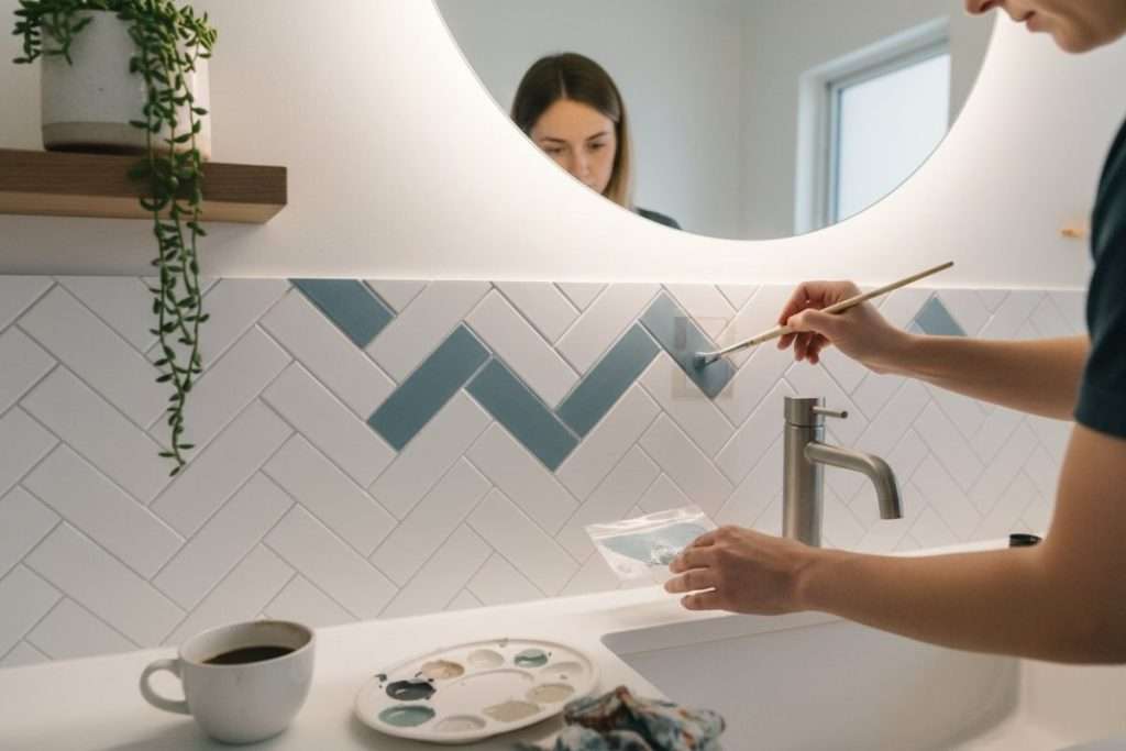 Peindre un carrelage mural de salle de bain : le guide